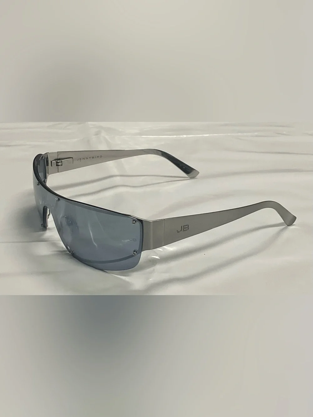 Jenny Bird Silver Frame Sunglasses with Blue Lens PR26-28